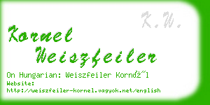 kornel weiszfeiler business card